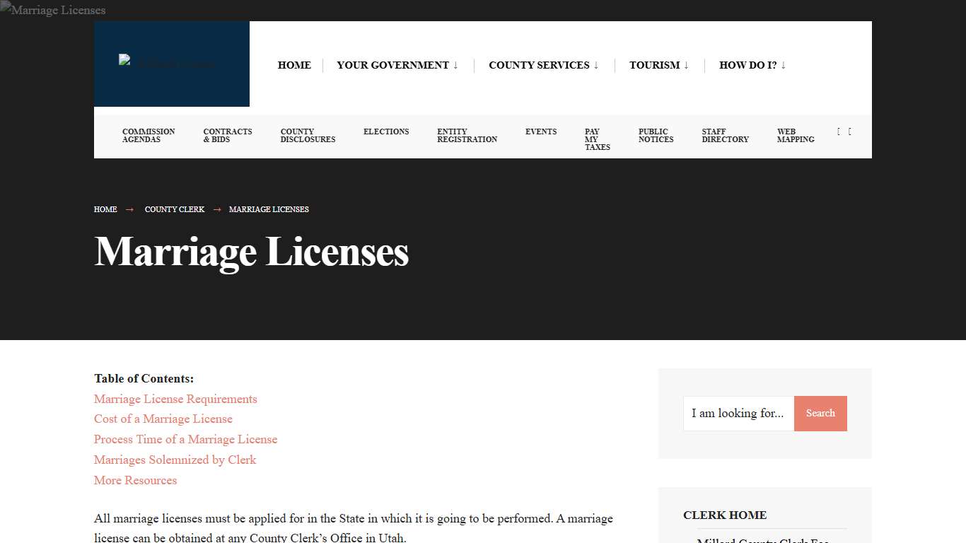 Marriage Licenses – Millard County